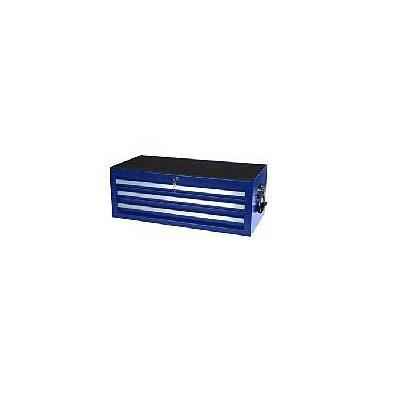 Homak tool chest 3-drawer steel blue powdercoated 26.250"lx12"dx9.875"h