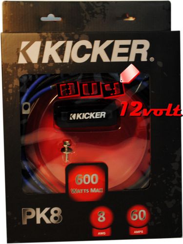 Kicker pk8 *new version 600w max* 8 gauge 2-channel amp power installation kit