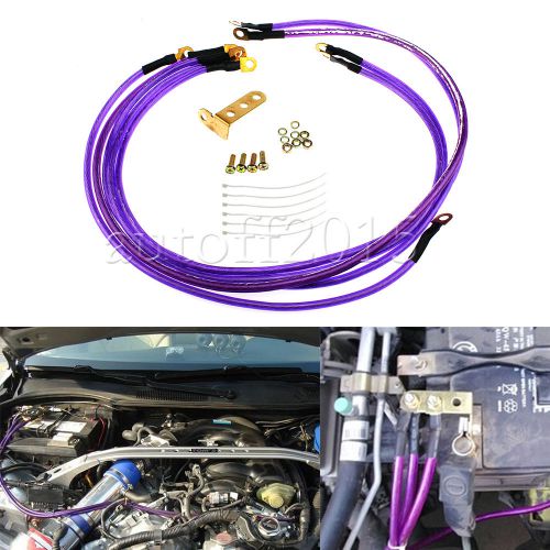 Universal purple 5 point automobiles earth wire grounding cable wire kit