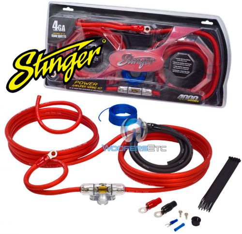 Sk4241 stinger 4 gauge 4000 ga amp power wire amplifier installation kit sk-4241