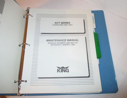King kct 100 kct 110 test set maintenance manual avionics aircraft nos