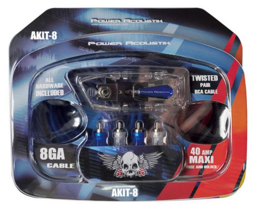 8ga. amp wiring kit power acoustik akit8 amplifier kit