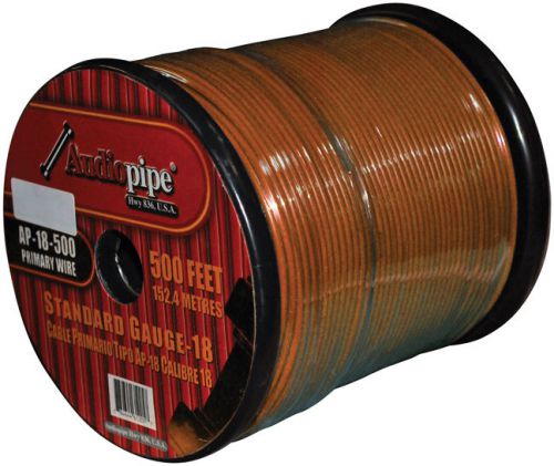 Remote wire 18ga 500&#039; orange audiopipe ap18500or wire
