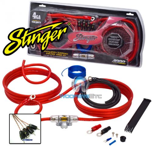 Sk4641 stinger 4 gauge 4000 amp power amplifier wire complete installation kit