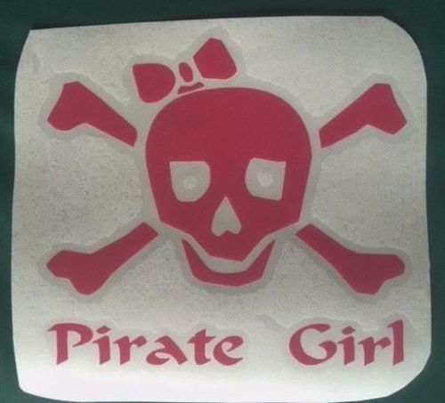 Pirate girl vinyl window decal pink ~parrothead~