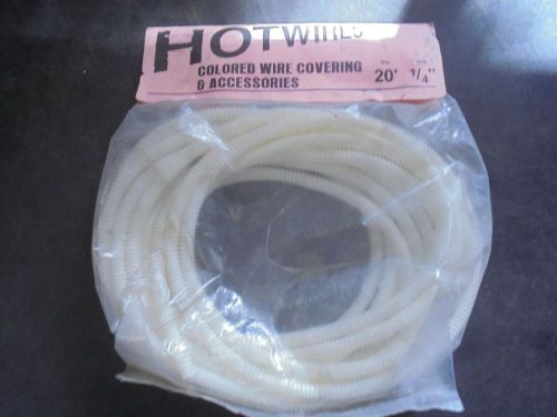 Hotwires split loom colored wire covering white for auto &amp; rod 1/4&#034; x20&#039;