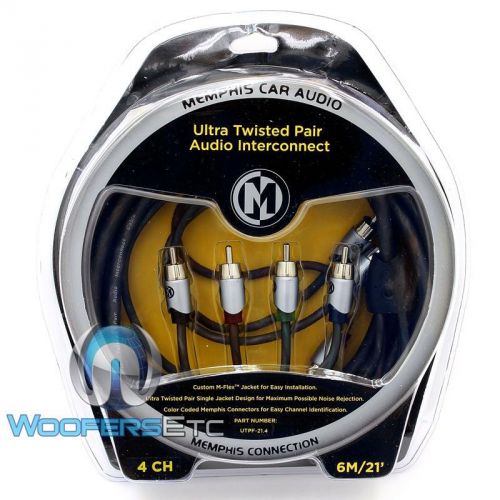 Memphis utpf-21.4 21 feet 4 channel ultra twisted rca audio amplifier cable wire