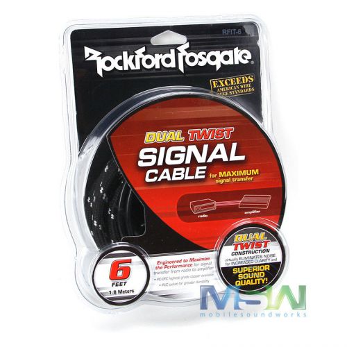 Rockford fosgate rfit-6 6 ft. 2-channel car audio rca interconnect cable rfit6