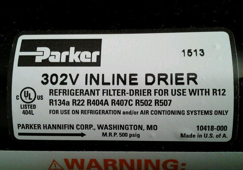 Parker 302v liquid line filter recovery dryer drier a/c snap on sun robin air