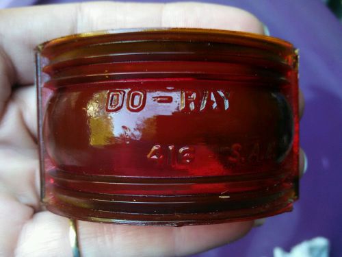 Vintage do-ray red glass armored marker light replacement lens #416