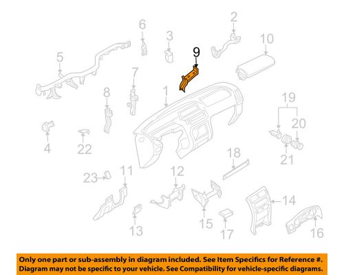 Nissan oem 02-04 xterra instrument panel dash-stay lower bracket 681759z200