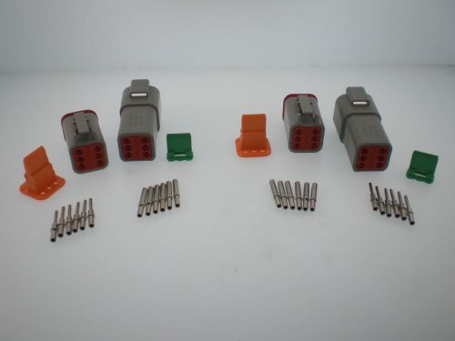Deutsch dt gray 6 pos connector kit 20-16 contacts 2 sets #14