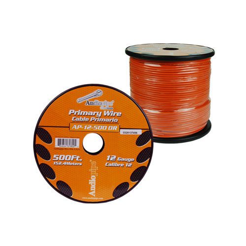 12 gauge 500ft primary wire orange audiopipe ap12500or wire