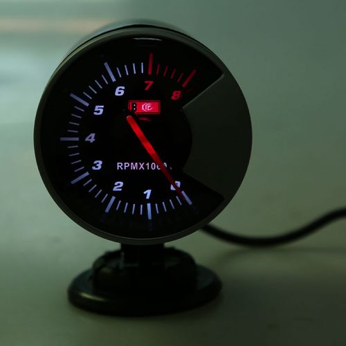 1x 2.5&#039;&#039; red led light tacho tachometer rpm car digital gauge smoke len