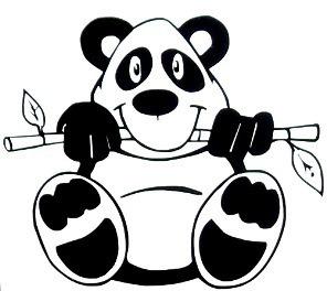 Panda bear 4"x 3.5" window vinyl decal free shipping t048