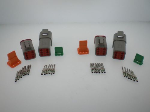 Deutsch dt gray 6 pos connector kit 16-14 contacts 2 sets #12