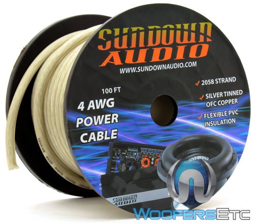 Sundown audio 4 gauge 2058 strand silver 100ft pro ofc silver tinned copper wire