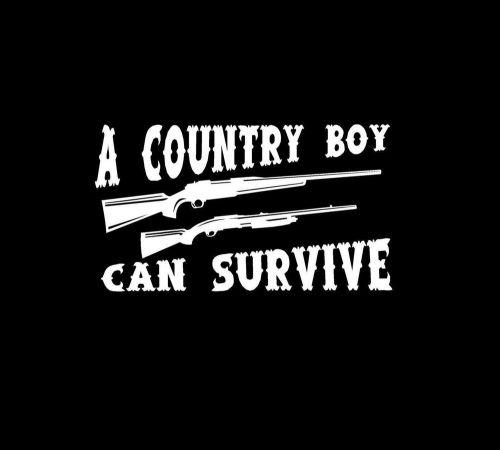 Country boy can survive shotgun camo car decal window sticker
