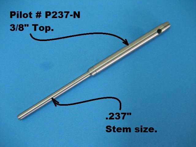 Pilot for 3/8" top valve seat cutting systems .237"(6.02mm) stem size