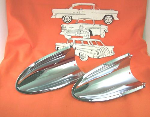 1957 chevy hood scoops chrome made in usa  belair sedan hardtop nomad wagon