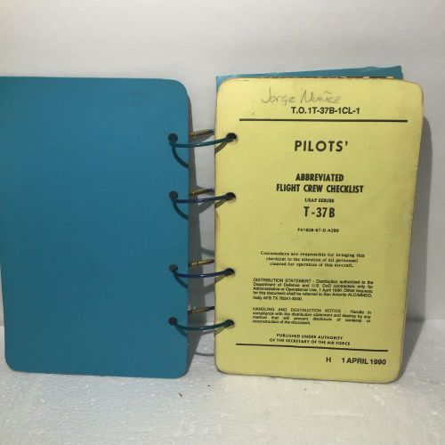 1990 t-37b tweet pilot&#039;s abbreviated flight crew checklist