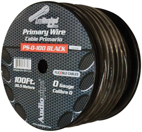 Flexible power cable 0 ga. 100 ft. black audiopipe ps0100bk wire