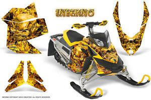 Ski-doo rev xp snowmobile sled creatorx graphics kit wrap decals inferno y