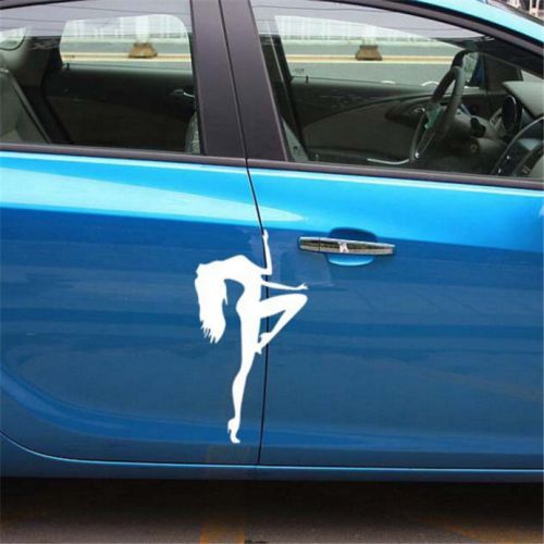 Reflective car stickers beauty sexy pole dancing girl white waterproof decal 15*