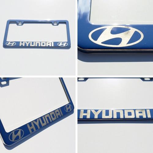 Fit hyundai chrome front license plate frame laser engrave brush aluminum suv