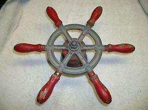 Vintage boat ship shaped steering wheel