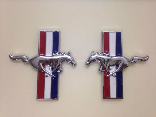 2pcs horse emblem badge 3d metal chome decal fender car sticker for ford mustang