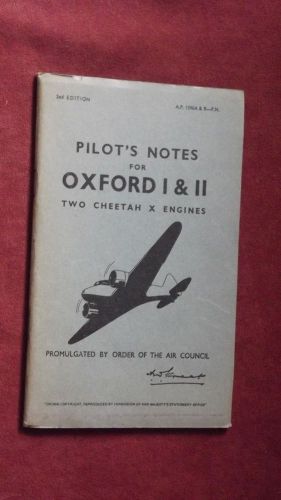 Wwii pilots notes oxford i &amp; ii aeroplane - air ministry 1944 world war two