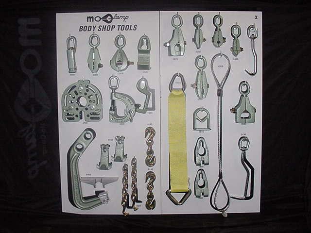 Mo-clamp #10 tool board w/tools (pu5078), frame rack machine pulling