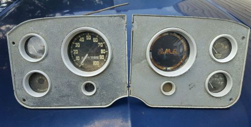 Vintage ~  gmc pickup truck dash panel insert w/ speed, oil, fuel, temp gauges