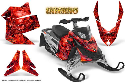 Ski-doo rev xp snowmobile sled creatorx graphics kit wrap decals inferno r
