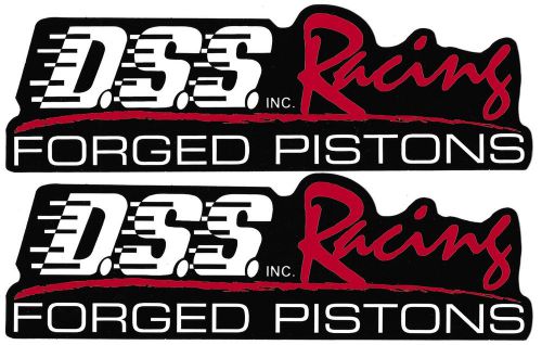 Dss pistons racing decals stickers 9 inches long set of 2
