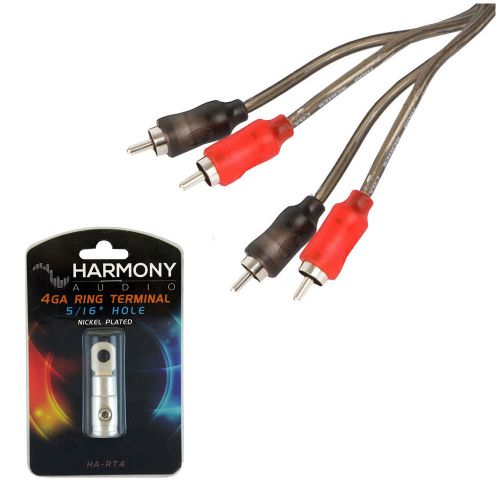 Stinger si1220 20ft rca cable 2ch amplifier car stereo power ring terminal