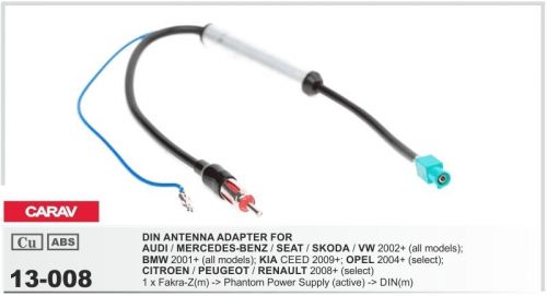 Carav 13-008 antenna adapter audi bmw mercedes vw 1 x fakra-z -&gt; din(male)