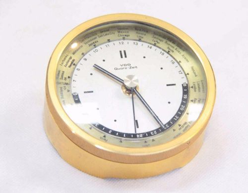 Vintage vdo quartz zeit car dash clock gold colour wall hanging #10391
