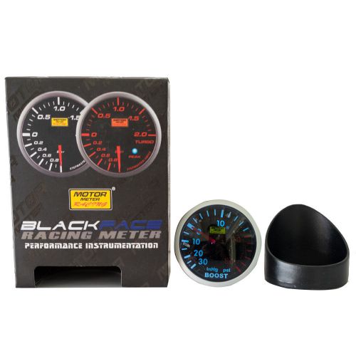 Motor meter racing 2.5&#034; black tinted len led electric mechanical boost gauge #