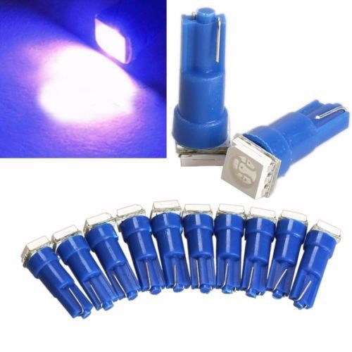 50x blue 24v t5 5050 1smd led automotive car lights bulb all t5 wedge type 1 smd