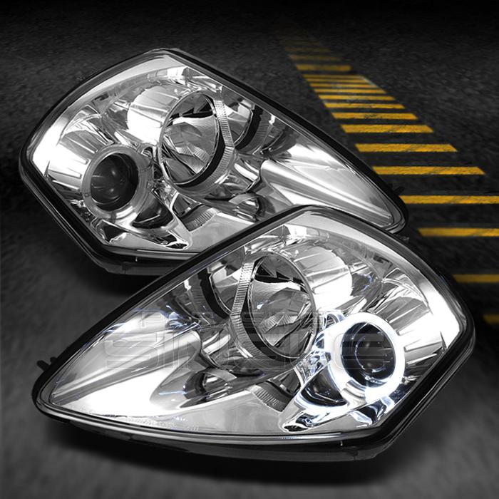 00-05 mitsubishi eclipse halo projector chrome clear headlights lamps pair set