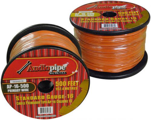 16 gauge 500ft primary wire orange audiopipe ap16500or wire