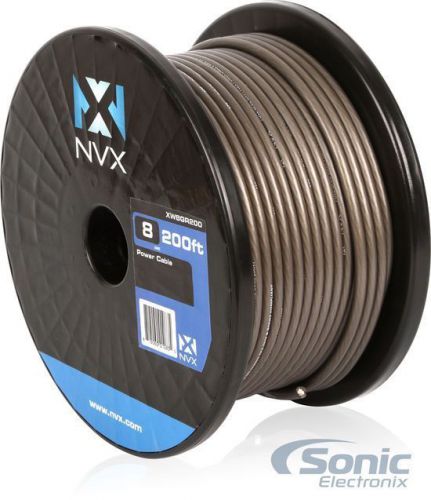 Nvx xw8gr200 200 ft of gray true spec 8 awg gauge power/ground wire cable