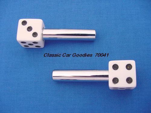 Door lock knobs &#034;white dice&#034; (2) new!