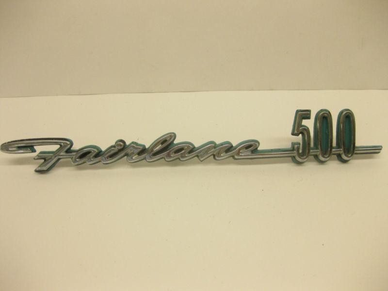 1967 ford fairlane 500 emblem good rare find #c7ob 1966 maybe  cool wall art too