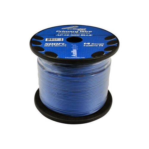 14 gauge 500ft primary wire blue audiopipe ap14500bl wire