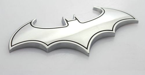 3d personality silver batman auto logo car sticker metal badge emblem tail decal