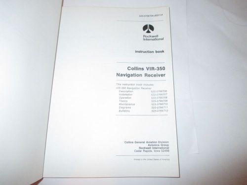 Collins vir-350 navigation receiver instruction manual aircraft third edition