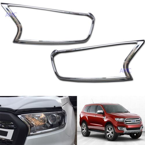 2015 fit ford everest 4wd 3.2 head lamp front lights cover trims premium chrome